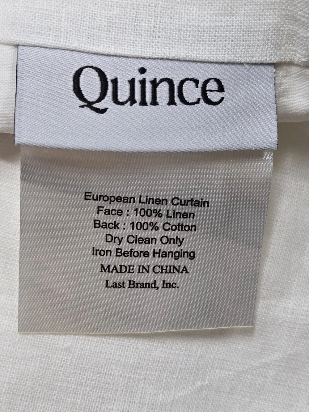 NWT QUINCE Set Of 2 48x84 European Linen Curtains White Light Filtering 0508